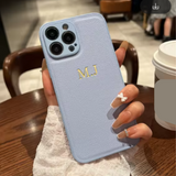 《16～13シリーズ》❣ 高品質レザー 文字 数字も ゴールド色で 刻印できる オーダーメイド ４色 iPhone用ケース(ゴールド：中央3D刻印)