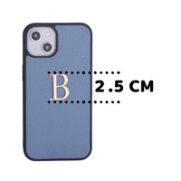 イニシャル入れ カスタマイズ可 高品質のペーブルレザー  くすみカラー5色 iPhone用ケース