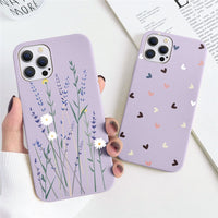 紫好きにはたまらない お花のシリーズ 5色 iPhone用ケース