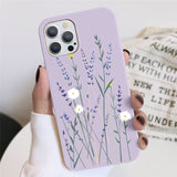 紫好きにはたまらない お花のシリーズ 5色 iPhone用ケース