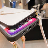 レザーバッグ風　カード収納＆チェーン付き　4色　iPhone用ケース