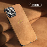 名入れ 文字入れ スタマイズ可　柔らかいラムスキン( lambskin Leather)にカスタムイニシャル入れる iPhone用ケース