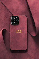 名入れ 文字入れ スタマイズ可　柔らかいラムスキン( lambskin Leather)にカスタムイニシャル入れる iPhone用ケース