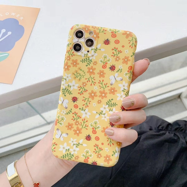 Korea Style Cute Floral 可愛いがいっぱい❣ 春のお花畑シリーズ 2色 iPhone用ケース