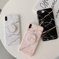 グリップトック付き　マーブル模様４色　iPhoneカバー-Magnolia Trend Store
