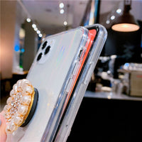 3Dのパール・クリスタルのグリップトック　４種　透明iPhoneケース-Magnolia Trend Store