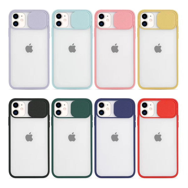 カメラレンズ保護のスライド付き　シンプル8色　iPhoneケース-Magnolia Trend Store