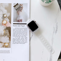ネオンクリア　ストライプ6色　Apple Watchベルト&保護ケース