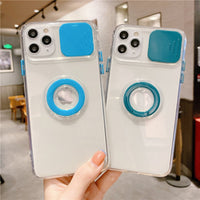 クリアポップ　カメラ保護スライド＆リング付き　iPhoneケース