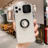 クリアポップ　カメラ保護スライド＆リング付き　iPhoneケース