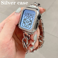 ブレスレット風　メタル4色　Apple Watchベルト＆保護ケース